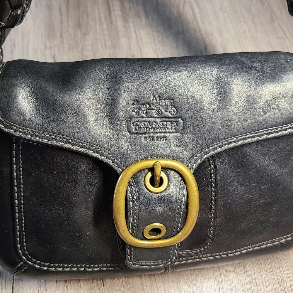 Coach extra soft leather handbag black